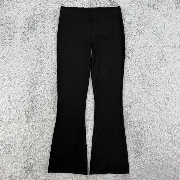 Pact Pants Women's M Black Organic Cotton Flare Leg Pull On Stretch - Picture 1 of 8